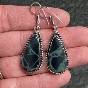 Spiderweb Obsidian Earrings Stone Crystal Jewelry